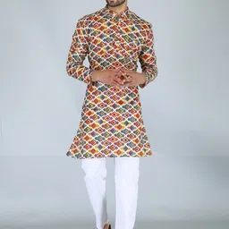FUBAR Ethnic Motif Printed Cotton Kurta-45