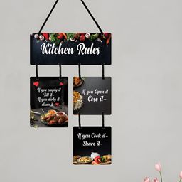 CVANU Black & Yellow Printed Wooden Hanging Wall Decor-picture-21