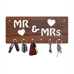 CVANU Brown & White Patterned Wooden Key Holders-picture-32
