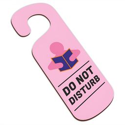 CVANU Pink & Black Do Not Disturb Painted Wooden Sign Hanger-picture-15