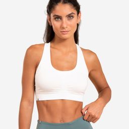 Women's Light Support Cross-Over Straps Sports Bra - Ultra White-image-11