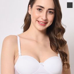 BEWILD Pack of 2 Lightly Padded Half Demi Coverage Push-Up Bras With All Day Comfort image 1