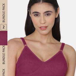 KOMLI Pack of 3 Beige Coral Floral Non Wired Medium Coverage T-shirt Bra K-9531-3PC-picture-15