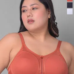 Dollar Missy Plus Size Pack Of 3 Full Coverage Non Padded Everyday Bra - All Day Comfort-6