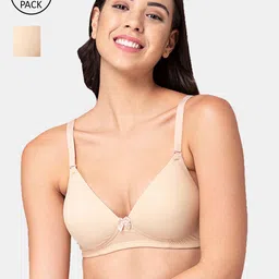 Tweens Set Of 2 Beige Colourblocked Bra Lightly Padded-10
