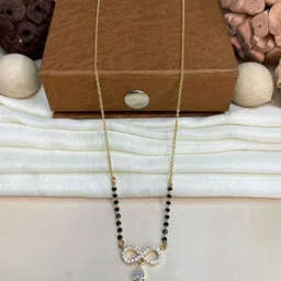 ABDESIGNS Gold-Plated American Diamond-Studded & Beaded Mangalsutra-15