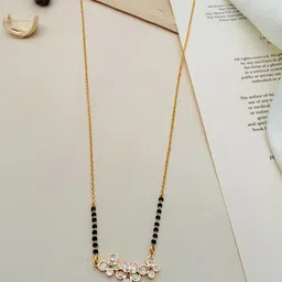 ABDESIGNS Gold-Plated American Diamond Mangalsutra-22