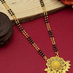 Ramdev Art Fashion Jwellery Gold-Plated Beaded Mangalsutra-image-8