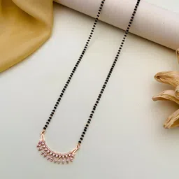Anouk Rose Gold-Plated Artificial Stones and Beads Mangalsutra-image-42