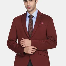 Blackberrys Men Maroon Solid Slim-Fit Single-Breasted Formal Blazer-picture-35
