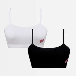 Sillysally Girls Pack of 2 Double Layer Seamless All Day Comfort Beginners Sports Bra-55