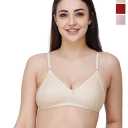 Docare Pack Of 3 Full Coverage Seamless Non Padded T Shirt Bra All Day Comfort-image-85