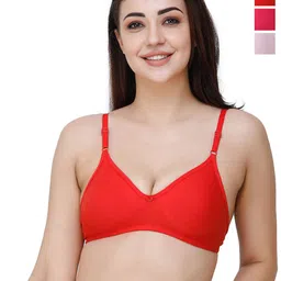 Docare Pack Of 3 Full Coverage Seamless Non Padded T Shirt Bra All Day Comfort-image-39