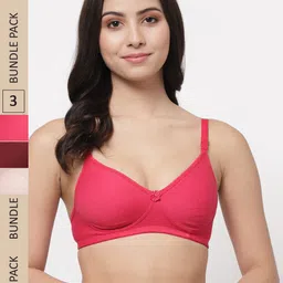 Docare Pack Of 3 Cotton Lightly Padded Medium Support Seamless Bra-image-52