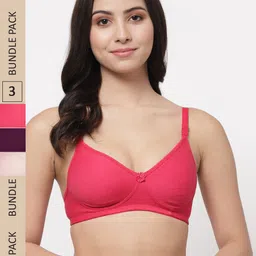 Docare Pack Of 3 Lightly Padded Cotton Seamless T Shirt Bra-image-73