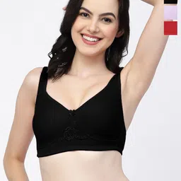 College Girl Pack Of 3 Full Coverage Non Padded T-shirt Bra With All Day Comfort-image-90