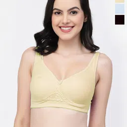 College Girl Pack Of 3 Non-Wired Lightly Padded Cotton T-shirt Bra With All Day Comfort-image-49