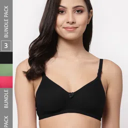 Docare Pack Of 3 Lightly Padded Full Coverage Cotton T-shirt Bra With All Day Comfort-19