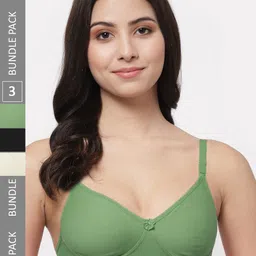 Docare Pack Of 3 Lightly Padded Full Coverage Cotton T-shirt Bra With All Day Comfort-image-61