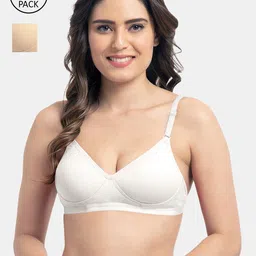Tweens Pack Of 2 Off White & Beige T-shirt Bra Lightly Padded-picture-38