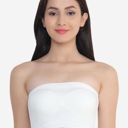 XOXO Design White Non Padded & Non Wired Solid Bandeau Bra-picture-25