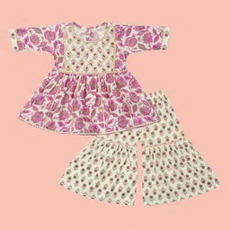 BAESD Girls Floral Printed Regular Kurta with Sharara-image-61