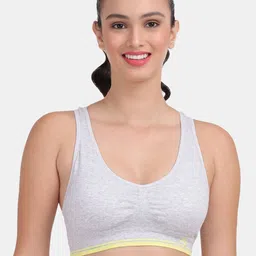 Amour Secret Grey & Green Lightly Padded Sports Bra-image-51