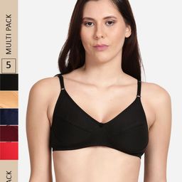 shyaway Pack Of 5 Non Padded Low Support Bra-image-85