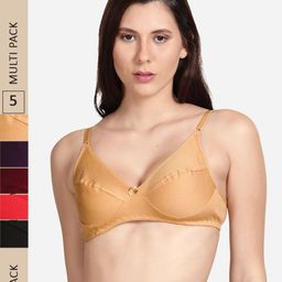 shyaway Pack Of 5 Non Padded Non Wired Cotton Everyday Bra-image-80