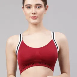 PrettyCat Women Maroon Lightly Padded High Performance Running Bra-picture-19