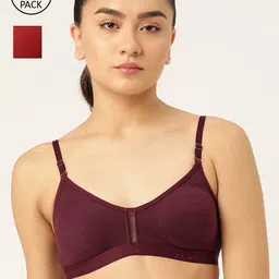 Lady Lyka Pack of 2 Purple & Maroon Bra-image-73