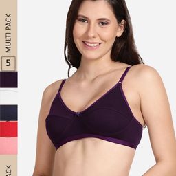 shyaway Pack Of 5 Non Padded Non Wired Cotton Everyday Bra-image-81