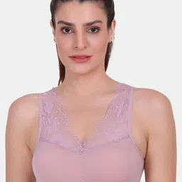 Amour Secret Women Pink Padded Seamless Lace Dry Fit Sports Bra-image-26