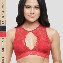 N-Gal Pack Of 2 Floral Anti-Odour Bralette Bra-picture-13