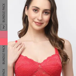Docare Pack Of 2 Non-Padded Full Coverage All Day Comfort Floral Bralette Bra-21