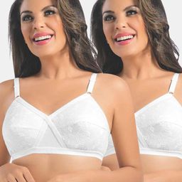Sonari White Floral 2 Everyday Pure Cotton Bra uniquewhitewhite32C-picture-56