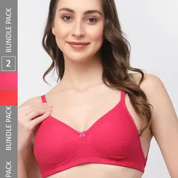 College Girl Pack Of 2 Full Coverage Backless Cotton T-Shirt Bra-image-80
