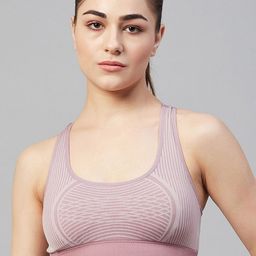 C9 AIRWEAR Striped Lightly Padded Non-Wired Seamless Workout Bra With Moisture Wicking-picture-11