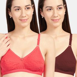 Sonari Assorted Pack Of 2 Non-Padded Cotton Everyday Bra-56