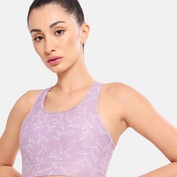 Cultsport Floral Printed Breathable & Moisture Wicking Racerback Sports Bra-18