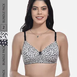 StyFun Pack Of 2 Abstract Printed Full Coverage Lightly Padded All Day Comfort Bra-3