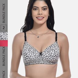 StyFun Pack Of 2 Printed Full Coverage Lightly Padded All Day Comfort Bra-57