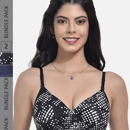 StyFun Pack Of 2 Self Design Full Coverage Lightly Padded All Day Comfort Bra-15