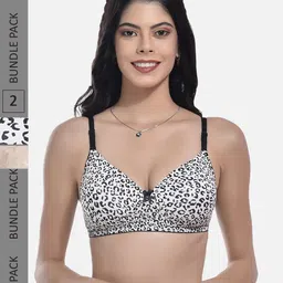 StyFun Pack Of 2 Printed Full Coverage Lightly Padded T-shirt Bra With All Day Comfort-image-19