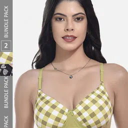 StyFun Pack Of 2 Printed Full Coverage Lightly Padded T-shirt Bra With All Day Comfort-18