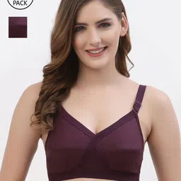 Floret Burgundy  Non-Wired Non Padded Everyday Bra-47