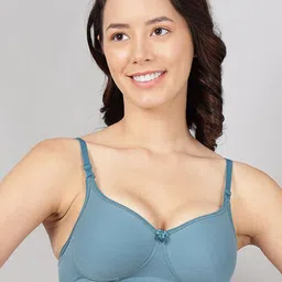 SHOPPY VILLA Lightly Padded Non-Wired Seamless Cotton T-shirt Bra-Moisture Wicking-image-89