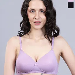 Herryqeal Pack Of 2 Full Coverage Underwired Lightly Padded Nylon Everyday Bra-35