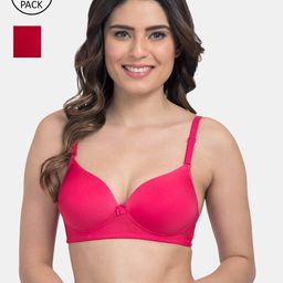 Tweens Women Pink & Red Solid Heavily Padded T-shirt Bra Pack of 2-picture-46