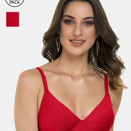 Tweens Pack of 2 Red Solid Non Wired Full Coverage T-shirt Bra TW-91570-2PC-RD-picture-8